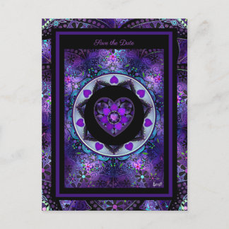 Postal Paraguas morados y corazones .7