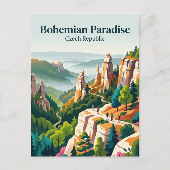 Postal Paraíso Bohemio República Checa (Anverso)