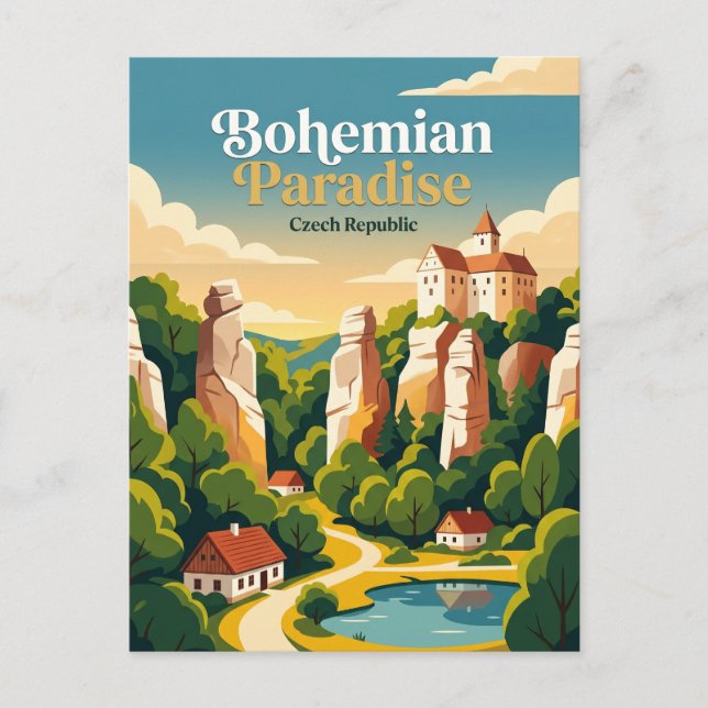 Postal Paraíso Bohemio República Checa (Anverso)