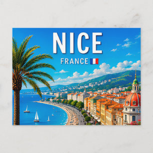 Postal Paraiso costero de la Riviera francesa de Niza
