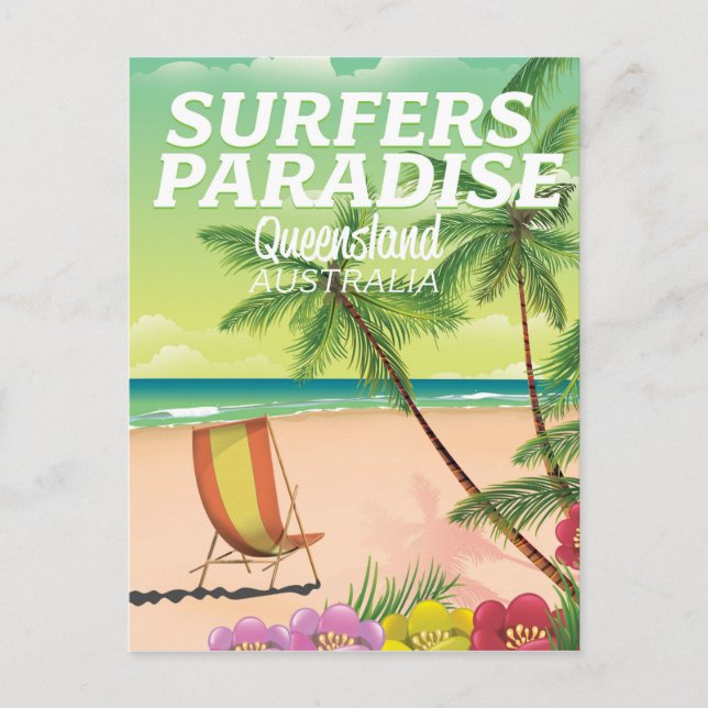 Postal Paraíso de los surfistas de Queensland Australia (Anverso)