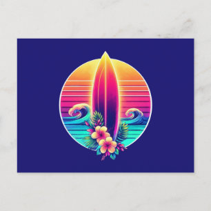 Postal Paraíso de Surfboard Sunset