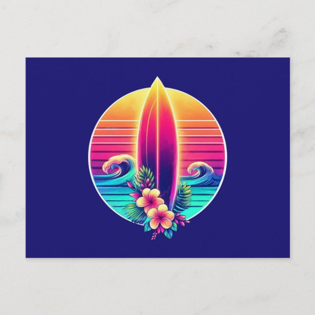 Postal Paraíso de Surfboard Sunset (Anverso)