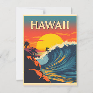 Postal Paraíso de Surfing: Aventura Hawaii Sunset