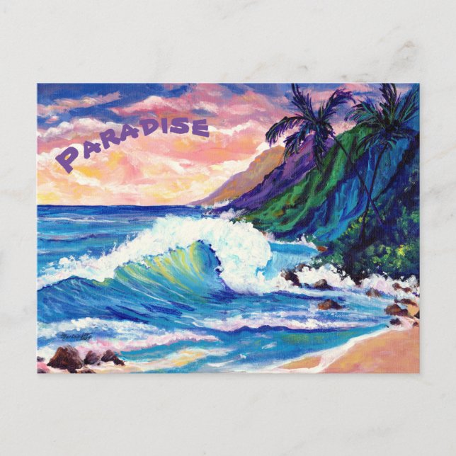 Postal Paraíso Hawái Tropical Colorous Seascape (Anverso)