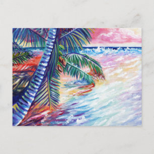 Postal Paraíso Hawaiano Árboles tropicales de palmas mari