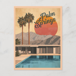 Postal Paraíso moderno de mediados del siglo XX: Palm Spr