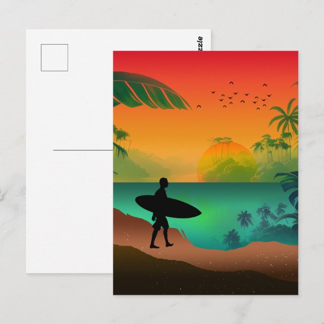 Postal Paraíso oceánico de verano (Anverso / Reverso)