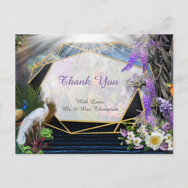 Postal Paraíso tropical de la glicinia en el Palacio de O (Anverso)