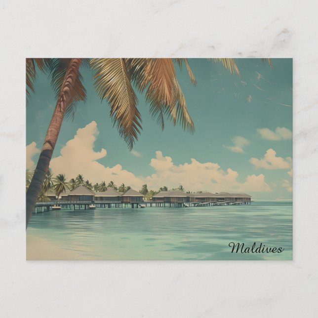 Postal Paraíso Tropical de Maldivas – Escape de Isla de L (Anverso)