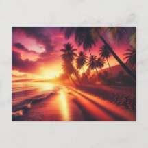 Paraíso tropical del atardecer - Postcard