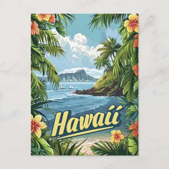 Postal Paraíso tropical: El florecimiento costero de Hawá (Anverso)