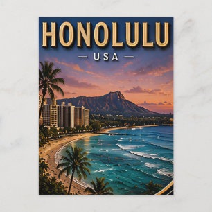 Postal Paraíso Tropical Playa Waikiki Honolulu