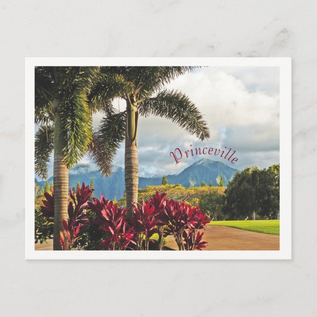 Postal "Paraíso tropical"/Princeville, Kauai (Anverso)