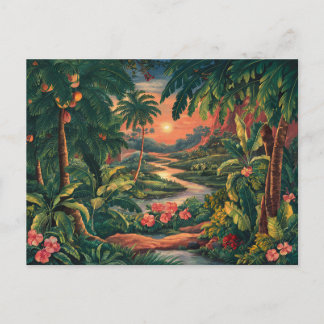 Postal Paraíso tropical vibrante