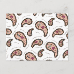Postal Paramecia Paisley Biología Personalizable Blanco
