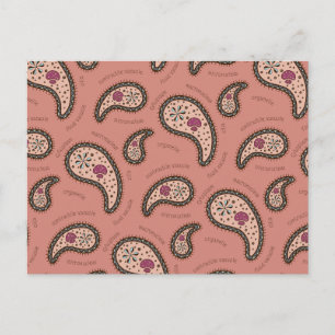 Postal Paramecia Paisley Biología Personalizable Rosa Mal