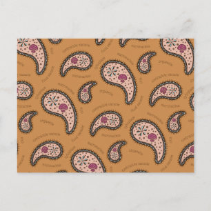 Postal Paramecia Paisley Personalizable Biología Café con