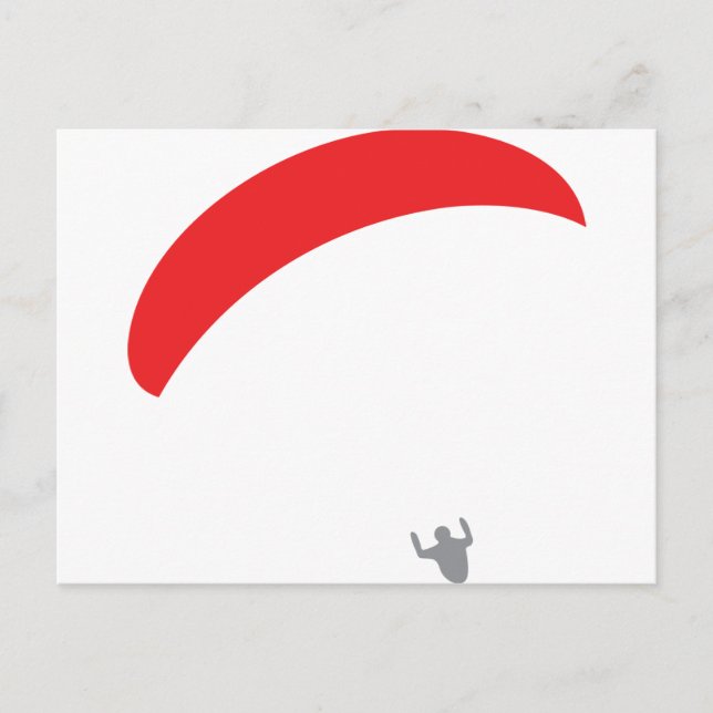 Postal parapente rojo - parapente (Anverso)