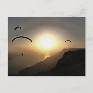 Postal Parapente Volando Wanderlust Extreme Sports Art