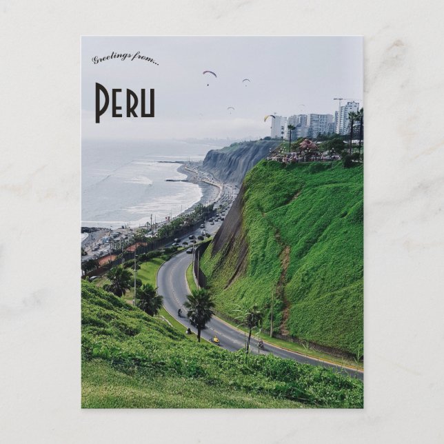 Postal Parapentes en Perú (Anverso)