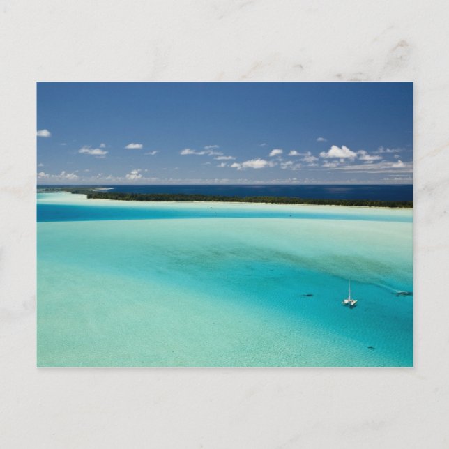 Postal Parasailing sobre la hermosa laguna de Bora 4 (Anverso)
