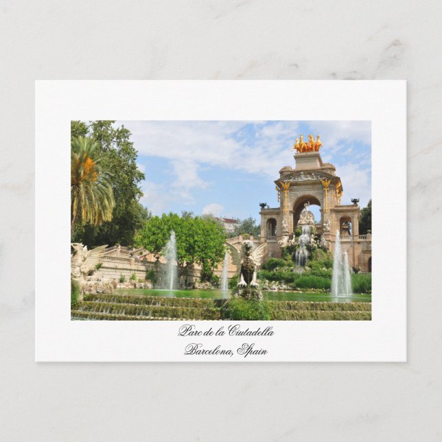 Postal Parc de la Ciutadella in Barcelona (Anverso)