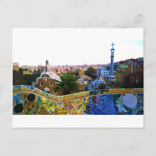 Postal Parc Guell, Barcelona, España (Anverso)