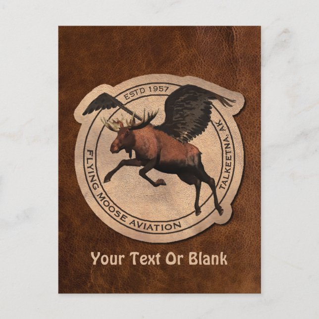 Postal Parche de Aviación de Moose Volador (Anverso)
