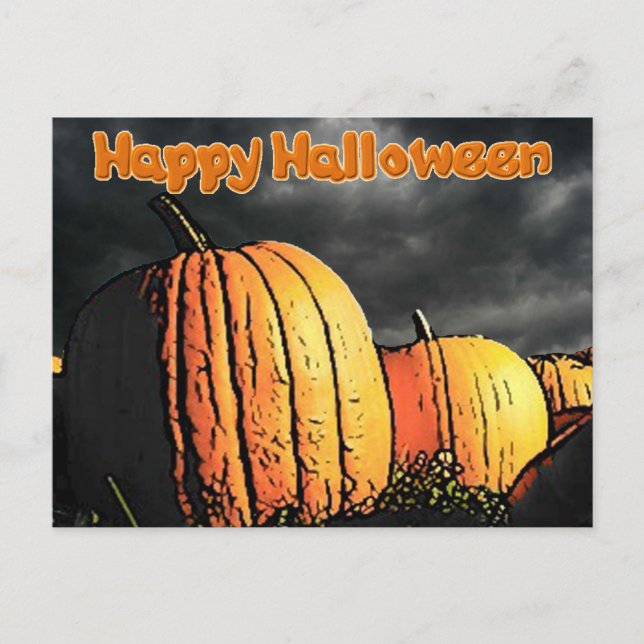 Postal Parche de calabaza de Halloween (Anverso)