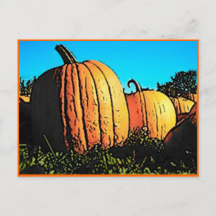 Postal Parche de calabaza de Halloween en horario de vera