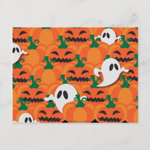 Postal Parche de Calabazas de Halloween Embrujado Fantasm