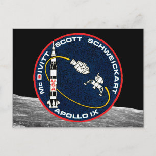Postal Parche de la misión de la NASA Apolo 9 Logo
