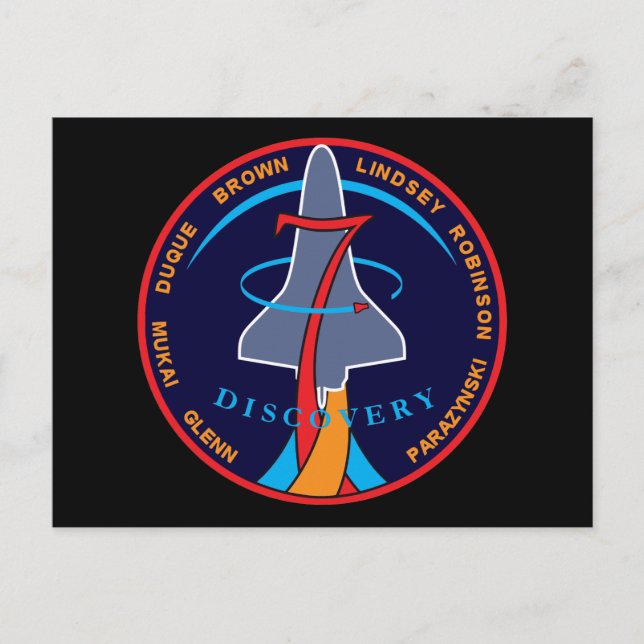 Postal Parche de la misión STS-95 del transbordador espac (Anverso)