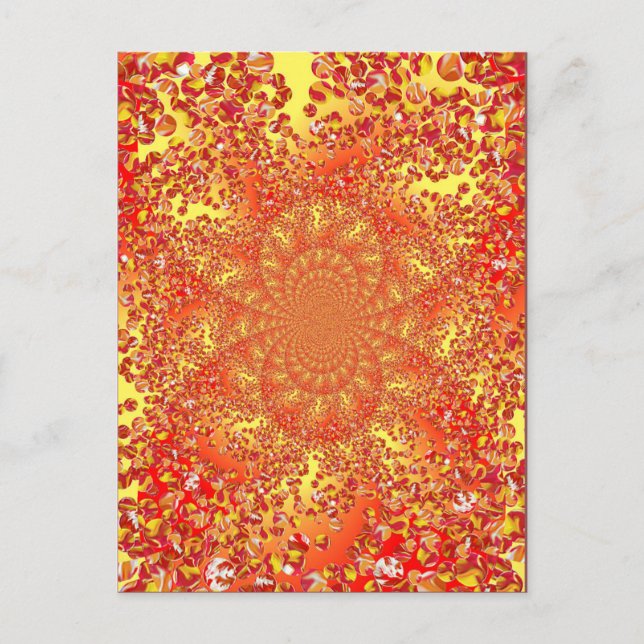 Postal Parche de mármol Kaleidoscopio Digital Art Postcar (Anverso)