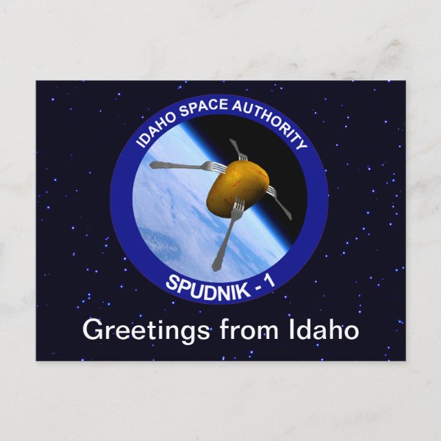Postal Parche de misión de satélite Idaho Spudnik (Anverso)