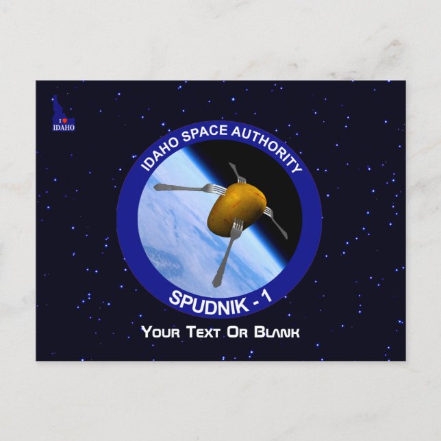 Postal Parche de misión de satélite Idaho Spudnik (Anverso)