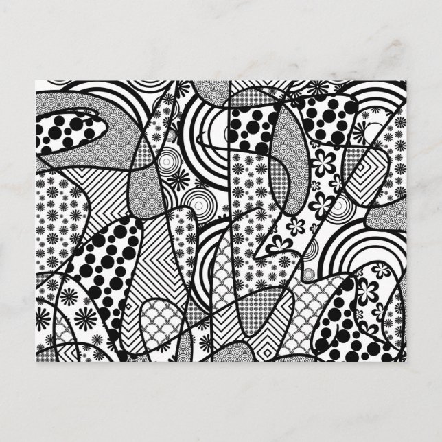 Postal Parche de Patrón de Negro y Blanco 02 (Anverso)