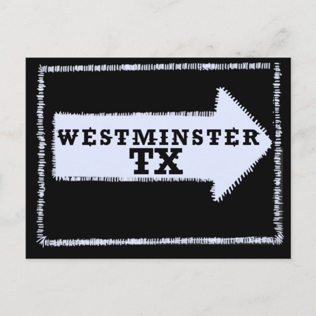 Postal parche de Westminster (Texas) (Anverso)