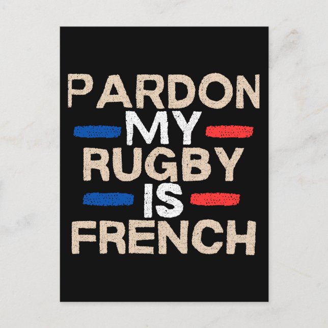 Postal Pardon, mon rugby est français – Design amusant (Anverso)