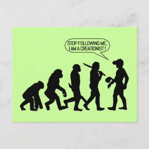 Postal ¡Pare el seguir de mí, yo son un Creationist!