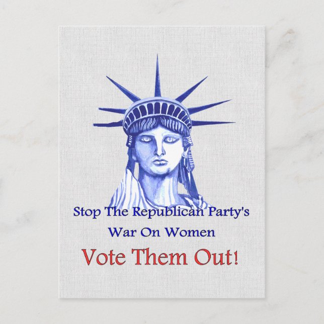 Postal Pare la guerra en mujeres (Anverso)