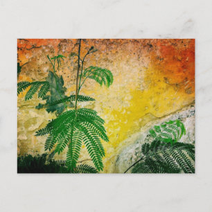 Postal Pared amarilla con planta