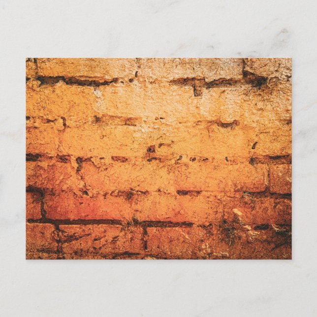 Postal Pared de ladrillo naranja desgastada (Anverso)