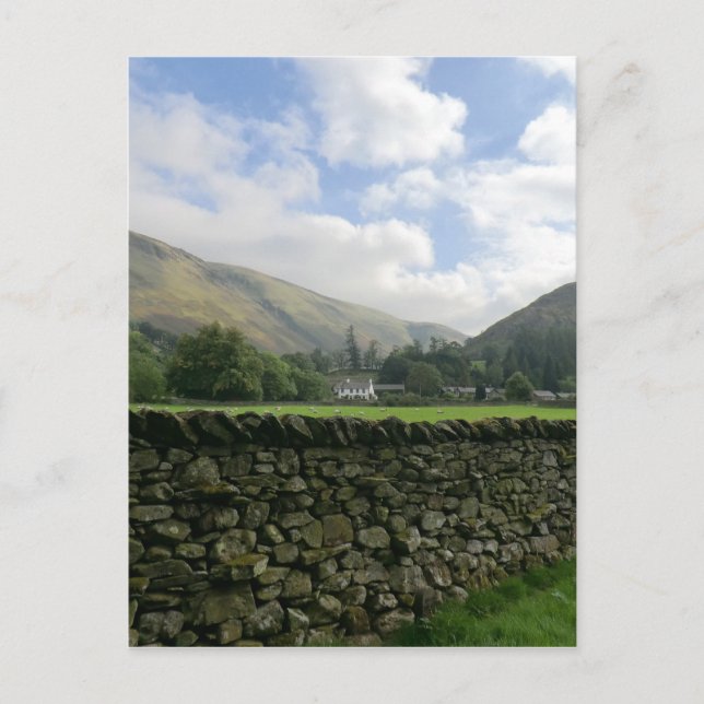 Postal Pared de Piedra Seca Cumbria en Howtown (Anverso)