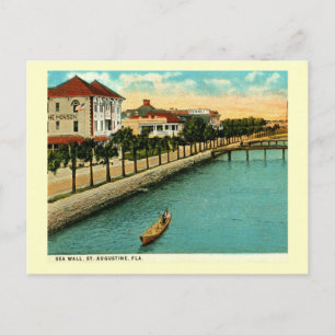 Postal Pared del Mar, San Agustín, Florida Vintage