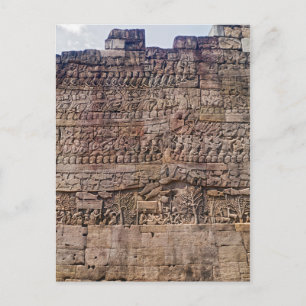 Postal Pared que talla la escena del arte, templo de