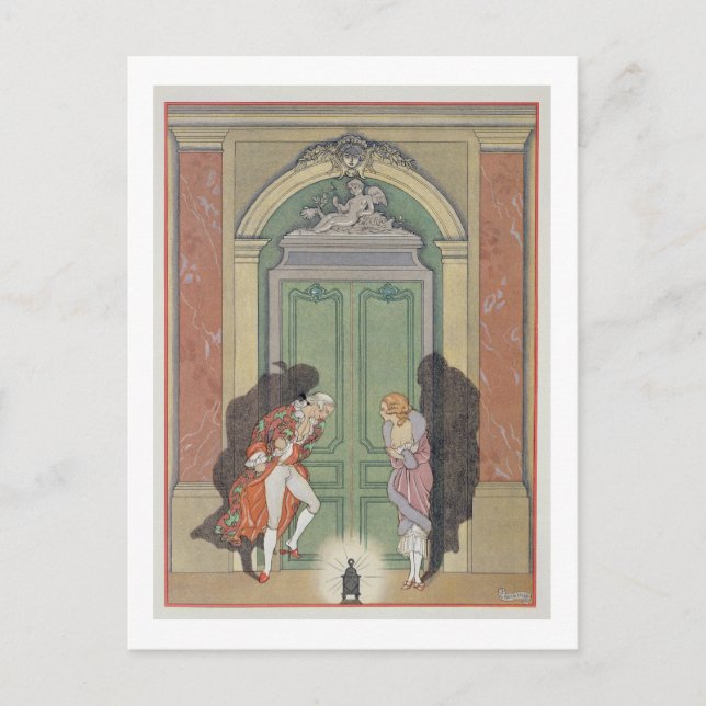 Postal Pareja a la luz de las velas, ilustracion de 'Les  (Anverso)