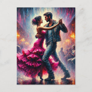 Postal Pareja Bailando en un Club Nocturno