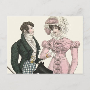 Postal Pareja Boda Antigua 1823 Hombre Mujer Moda